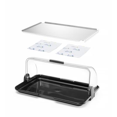 Roll Top Display, dvouúčelový, jednopatrový, HENDI, 465x315x(H)195mm | 871775